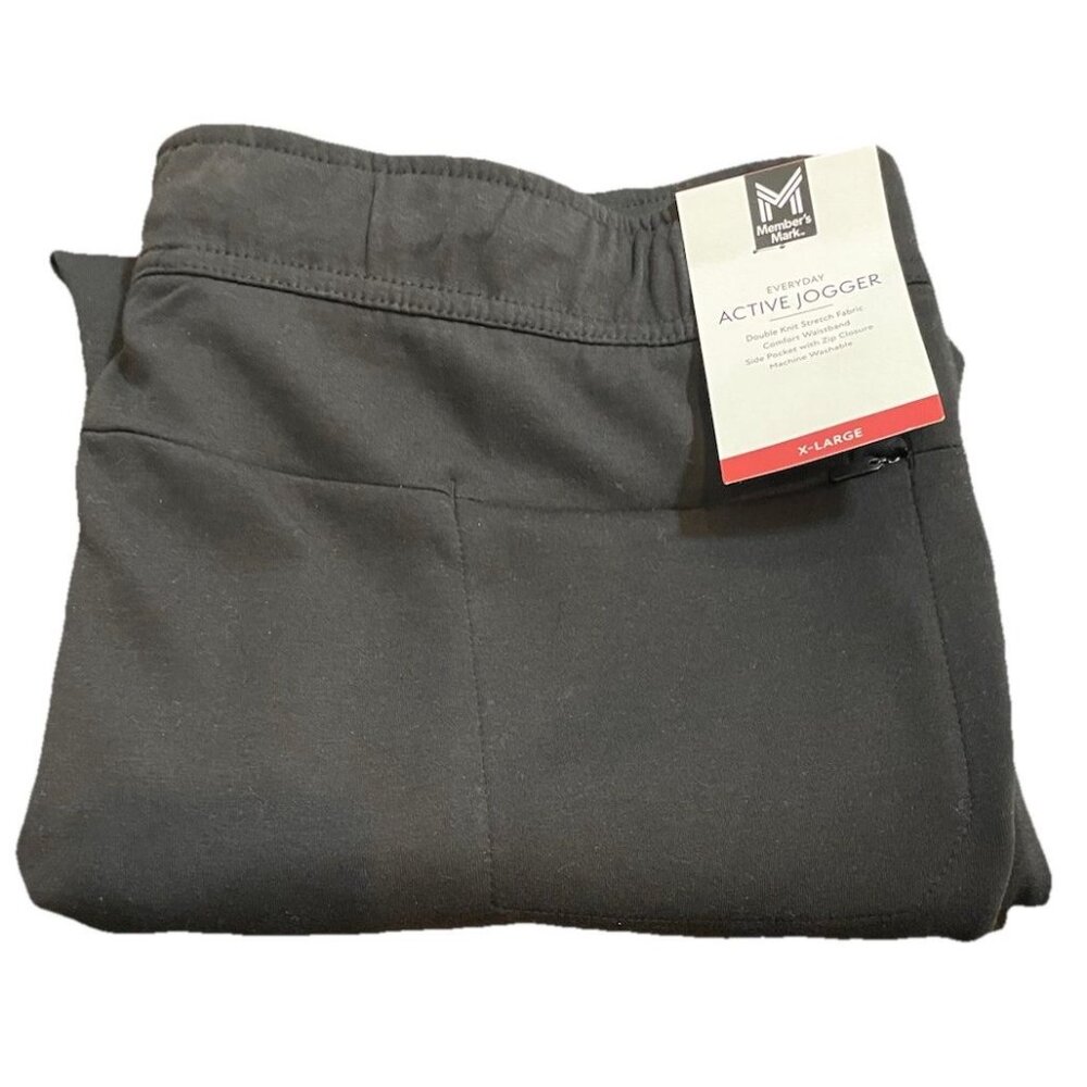 Members Mark Men's Regular Fit Everyday Active Jogger Pant Black Size XL - Picture 8 of 8